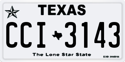 TX license plate CCI3143