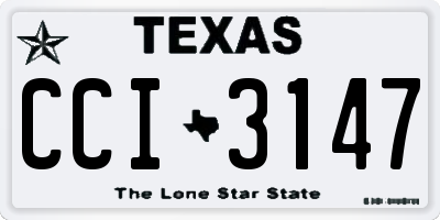 TX license plate CCI3147