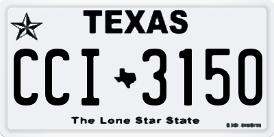 TX license plate CCI3150