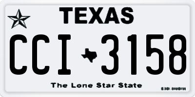 TX license plate CCI3158