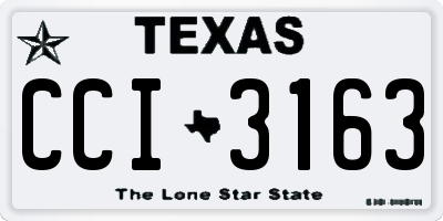 TX license plate CCI3163