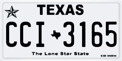 TX license plate CCI3165
