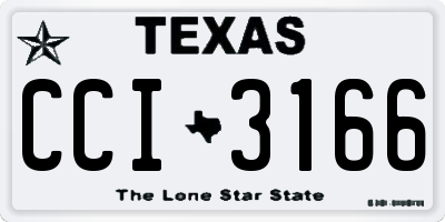 TX license plate CCI3166