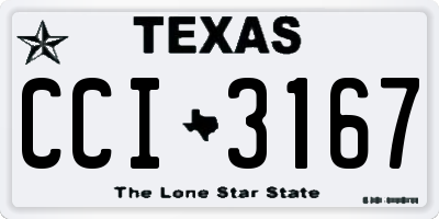 TX license plate CCI3167