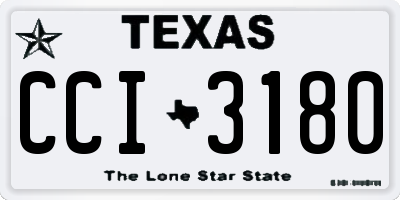 TX license plate CCI3180