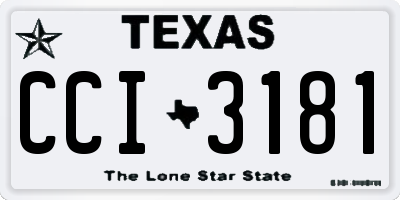 TX license plate CCI3181