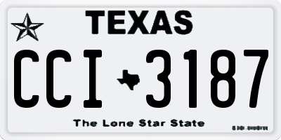 TX license plate CCI3187