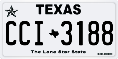 TX license plate CCI3188
