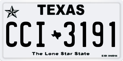 TX license plate CCI3191