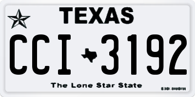 TX license plate CCI3192
