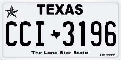 TX license plate CCI3196
