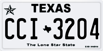 TX license plate CCI3204