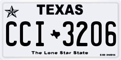 TX license plate CCI3206
