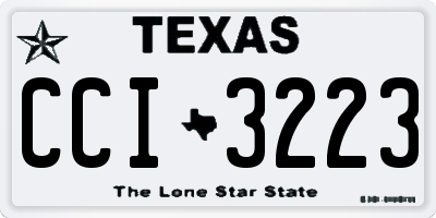 TX license plate CCI3223