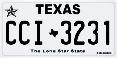 TX license plate CCI3231