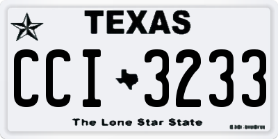 TX license plate CCI3233