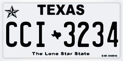 TX license plate CCI3234