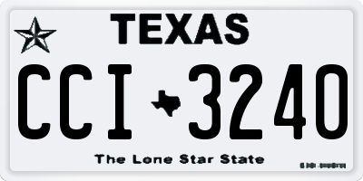 TX license plate CCI3240