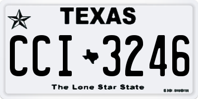 TX license plate CCI3246