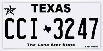 TX license plate CCI3247
