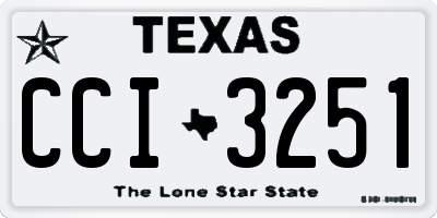 TX license plate CCI3251