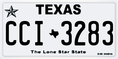 TX license plate CCI3283
