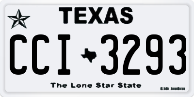 TX license plate CCI3293