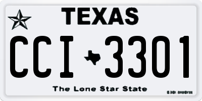TX license plate CCI3301