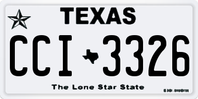 TX license plate CCI3326