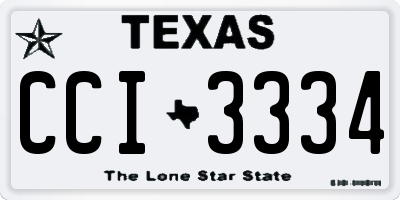 TX license plate CCI3334