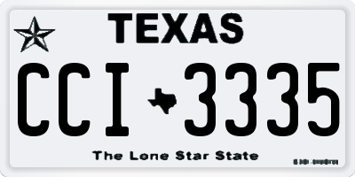TX license plate CCI3335