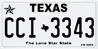 TX license plate CCI3343