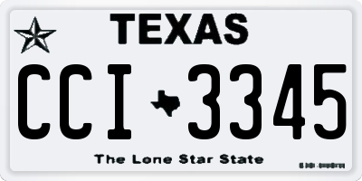 TX license plate CCI3345
