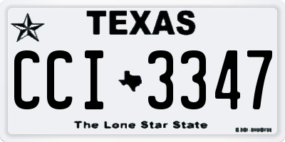 TX license plate CCI3347