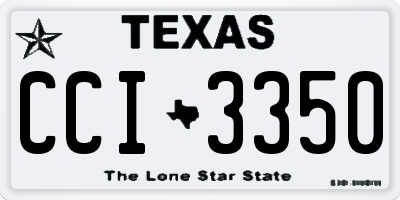 TX license plate CCI3350