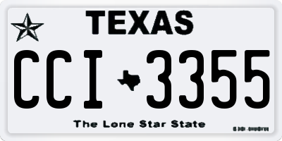TX license plate CCI3355