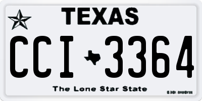 TX license plate CCI3364