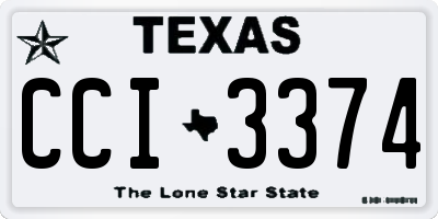 TX license plate CCI3374