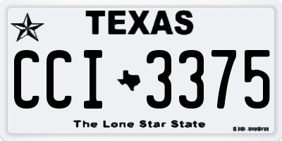 TX license plate CCI3375