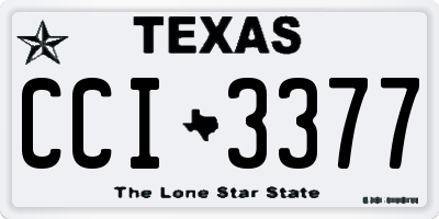 TX license plate CCI3377