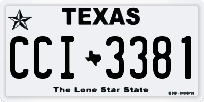 TX license plate CCI3381