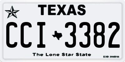 TX license plate CCI3382