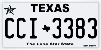 TX license plate CCI3383
