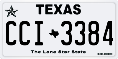 TX license plate CCI3384