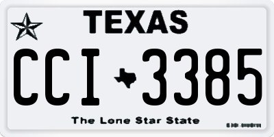 TX license plate CCI3385