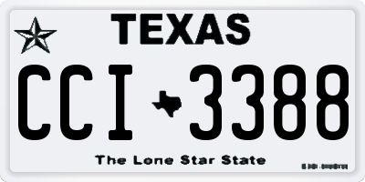 TX license plate CCI3388