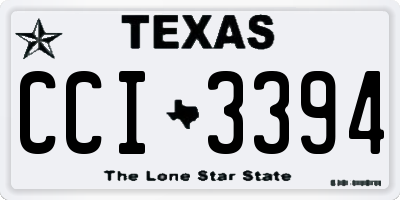 TX license plate CCI3394