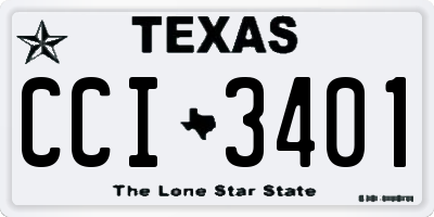 TX license plate CCI3401