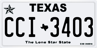 TX license plate CCI3403