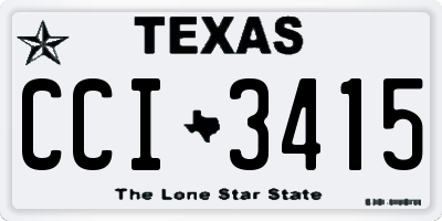TX license plate CCI3415